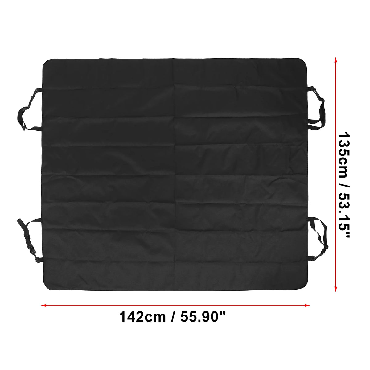 Water Resistant Dog Car Seat Cover 56"X53" Oxford Cloth Black