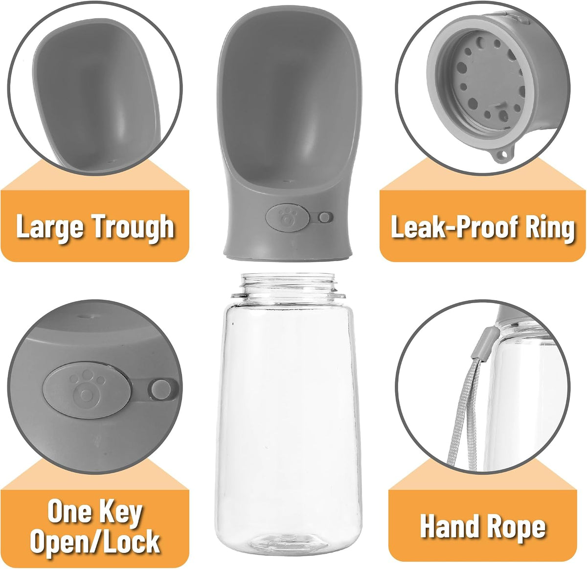 - Portable Dog Water Bottle, 19 Oz, Large
