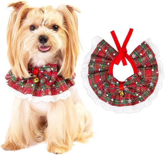 Dog Christmas Outfit – Holiday Dog Bandana with Bells