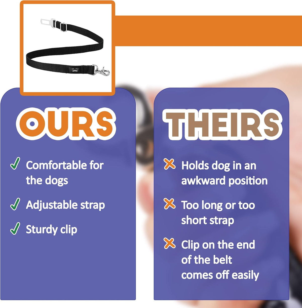 - Dog Seat Belt, 2 Pack, Adjustable Dog Seat Belt for Car