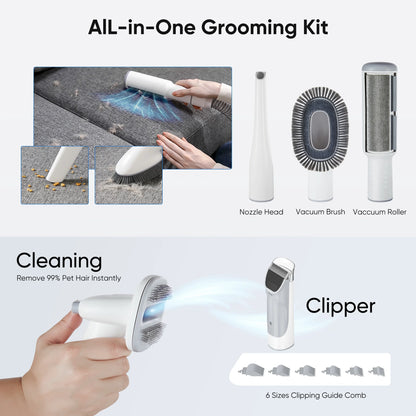 5-in-1 Pet Grooming Vacuum Kit – Clippers & Hair Vacuum for Dogs and Cats
