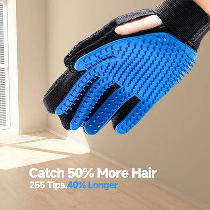 Pet Hair Remover Roller and Grooming Glove Set for Dogs & Cats