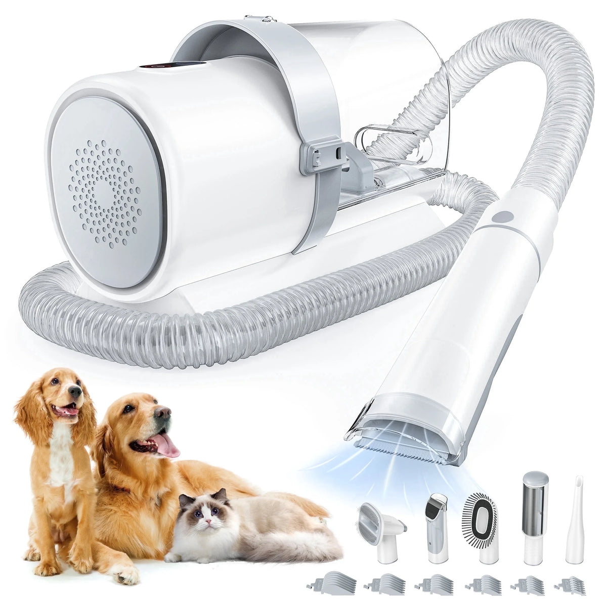 5-in-1 Pet Grooming Vacuum Kit – Clippers & Hair Vacuum for Dogs and Cats