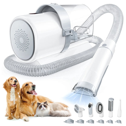 5-in-1 Pet Grooming Vacuum Kit – Clippers & Hair Vacuum for Dogs and Cats