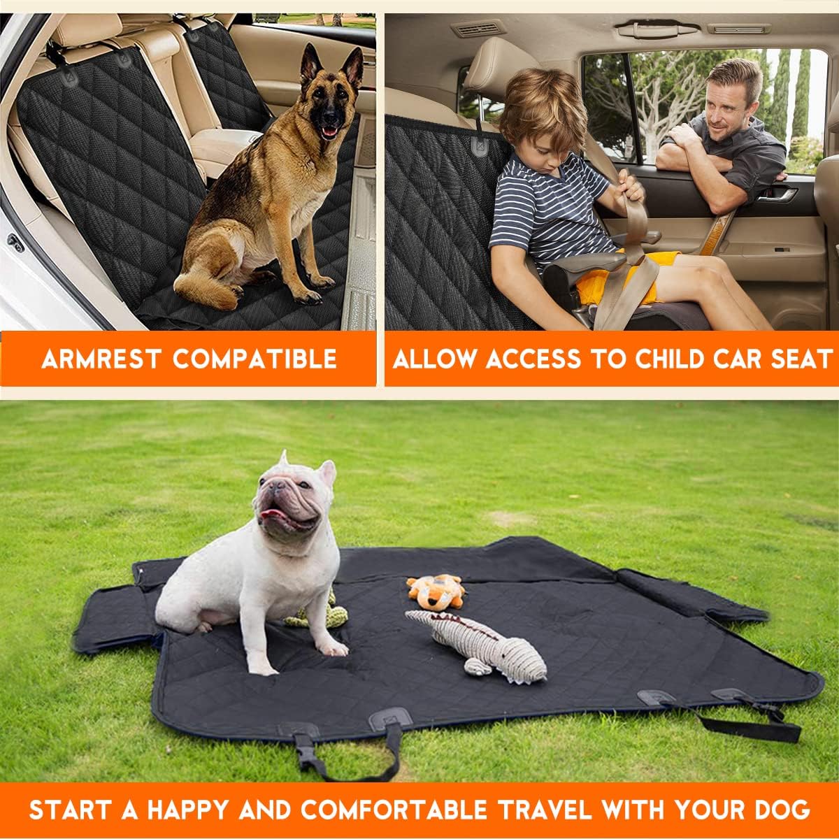 Waterproof Dog Car Seat Cover – Back Seat Protector for Cars, SUVs & Trucks