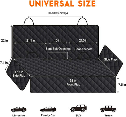 Waterproof Dog Car Seat Cover – Back Seat Protector for Cars, SUVs & Trucks