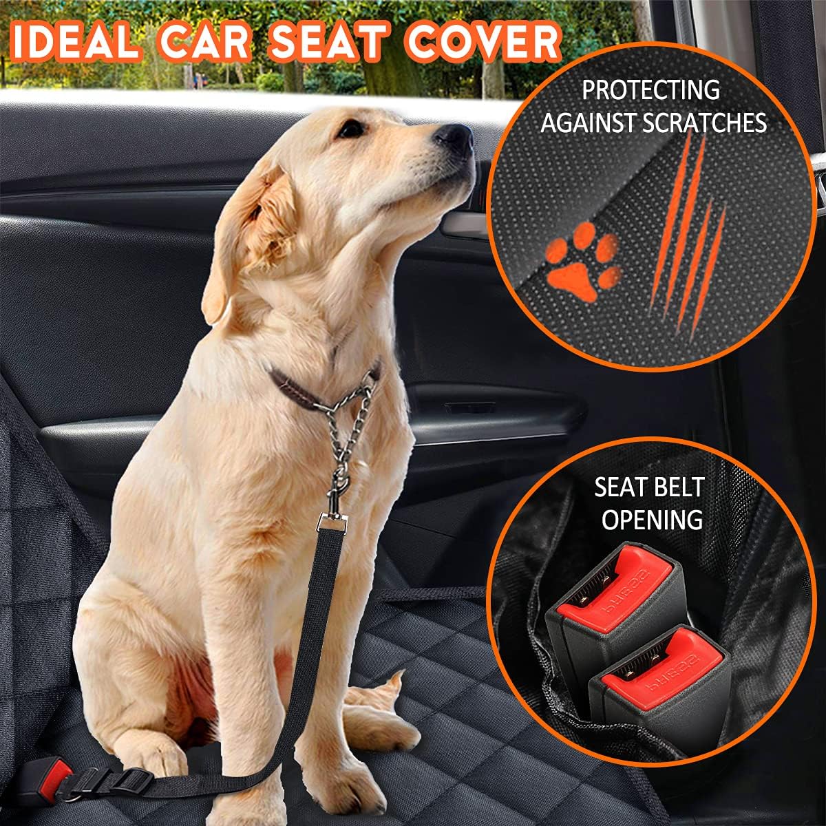 Waterproof Dog Car Seat Cover – Back Seat Protector for Cars, SUVs & Trucks