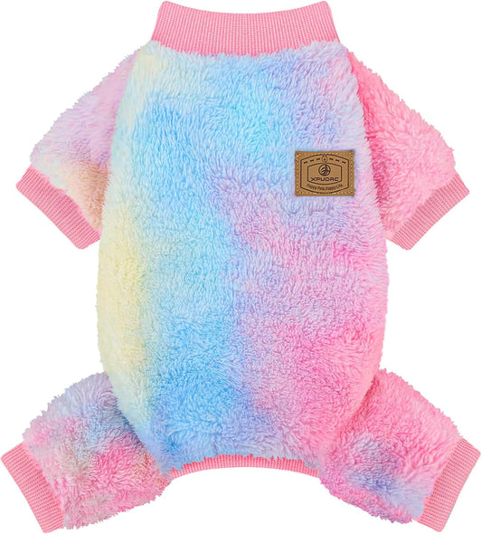 Dog Sweater, Dog Winter Clothes for Small Medium Dogs Girl Boy Fleece Doggy Pajamas for Winter Christmas, Tie-Dye02, Small