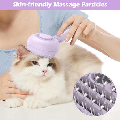 Cat Steam Brush, 3 in 1 Pet Steam Brush with Release Button and Water Tank, Steam Brush for Cats Dogs, Long and Short Hair