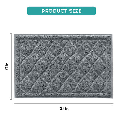 Cat Litter Mat, 24" X 17" Non-Slip Waterproof Litter Trapping Mat, Soft on Kitty'S Paws, Grey