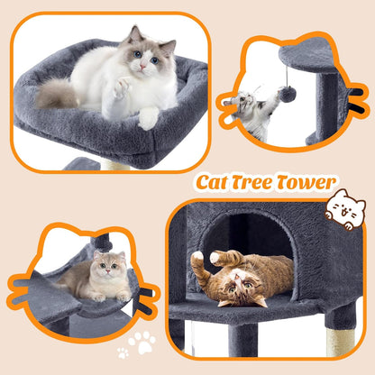 44 Inch Cat Tree Tower for Indoor Cats and Kittens