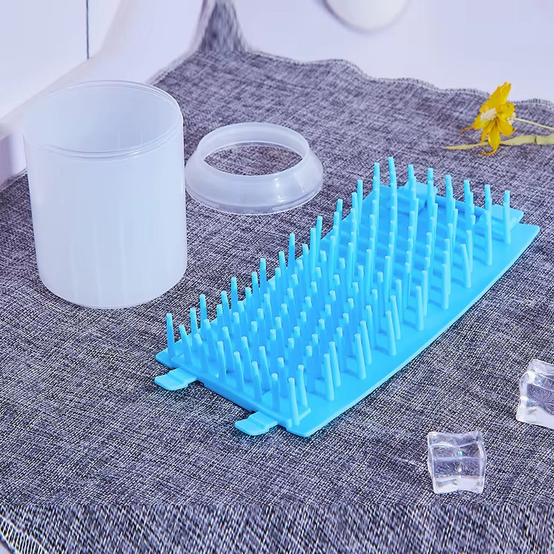 Clear blue paw cleaner cup